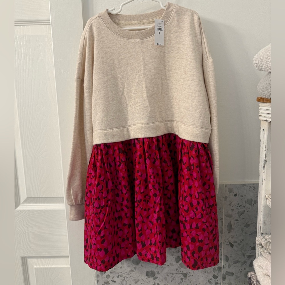 Gap 2 in 1 Sweatshirt Heart Dress NWT 8